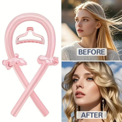 6Pcs Women No-Heat Curly Hair Stick Satin Sleep Cap Set Hair Clip and Ring Comb Sponge Hair Curler Suitable for All Hair Types Good Vibrations