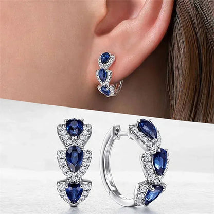 2026 Luxury Trendy Green Cubic Zirconia Hoop Earrings Wedding Party Elegant Accessories for Women Anniversary Gift New Jewelry Good Vibrations