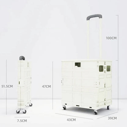 Lightweight Brushed Trolley Luggage Trolley Express Folding Shopping Cart for Climbing Stairs Home Hand Pull Good Vibrations