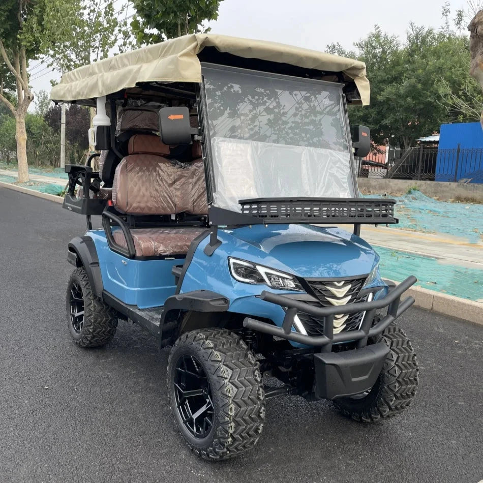 Electric Golf Cart Utility Vehicle 4 Wheels 48V 60V 72V Lithium Battery Off-Road Adult with Rain Cover Golf Buggy Cart Good Vibrations