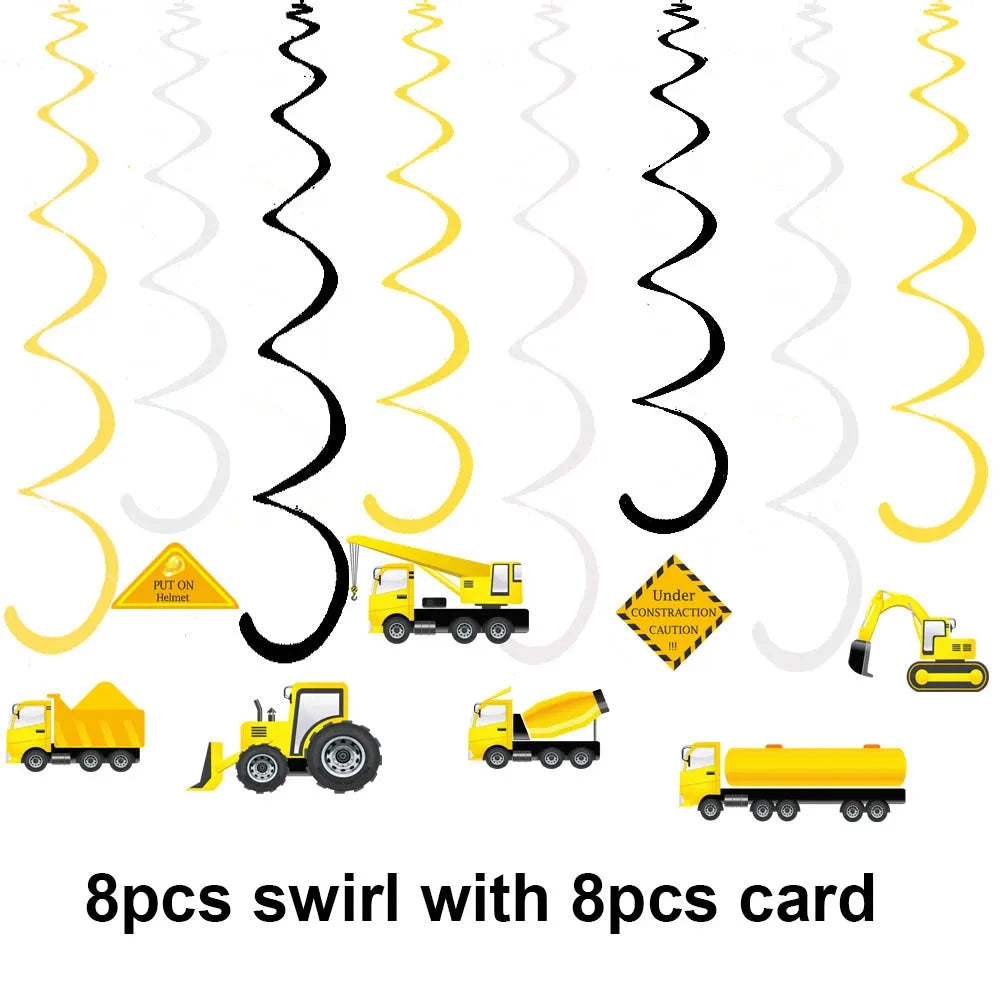 Construction Birthday Cake Decor Dump Truck Excavator Tractor Cupcake Toppers Kids Birthday Baby Shower Party Decors Supplies Good Vibrations