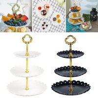 3 Layer Cake Stand Fruit Plate Tray Display Birthday Party Dessert Wedding Good Vibrations