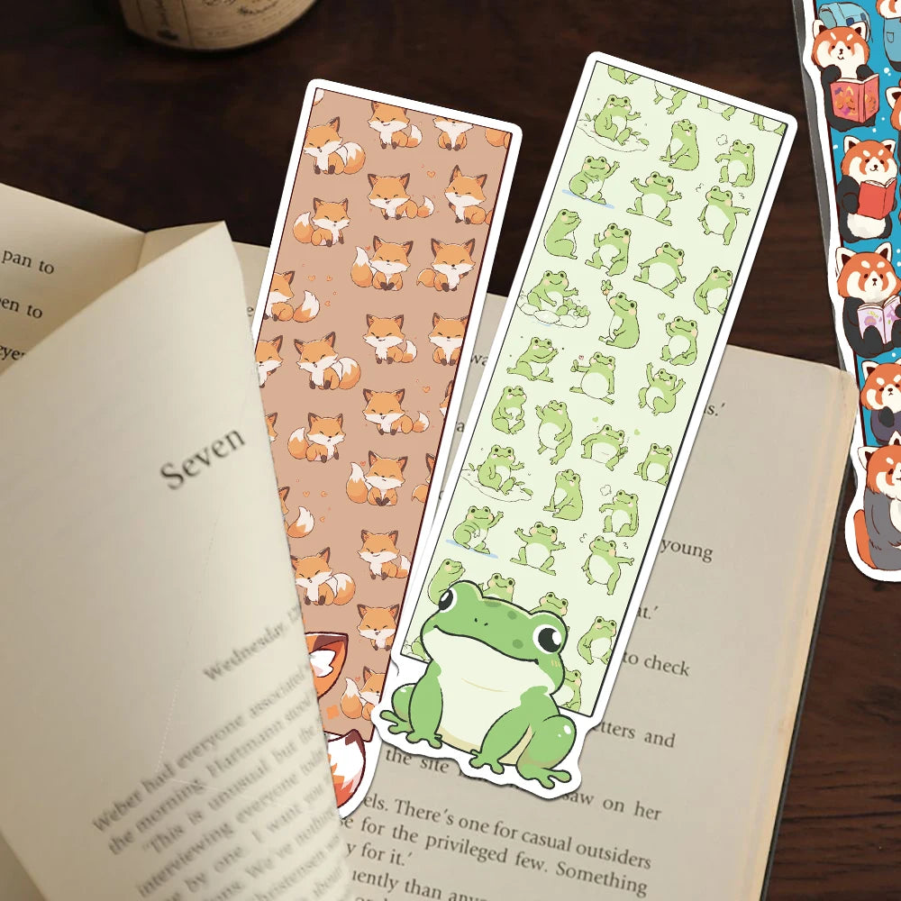 30pcs Cartoon Cute Animals Bookmarks Reading Books Tagged Students Stationary Supplies DIY Aesthetic Bookmarks Creative Gifts Good Vibrations