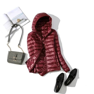 2021 New 90% Duck Down Jacket Women Autumn Winter Coat Lady Ultralight Down Jacket Good Vibrations