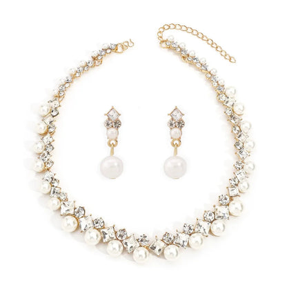 Graceful Sparkling Pearl Jewelry Set Elegant Exquisite Pearl Necklace Women Jewelry Multi-layer Pearl Dangle Earrings Party Good Vibrations Adult Super Store