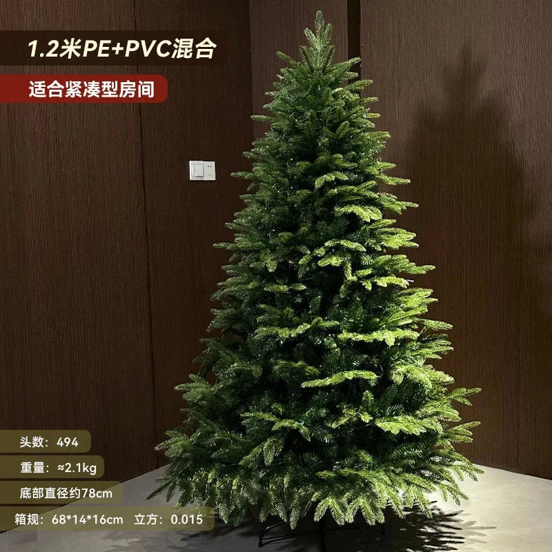 Christmas Tree PE Encrypted Christmas Decoration with Lights,Folding and Retractable Pine Needles,Christmas Tree Set Decoration Good Vibrations