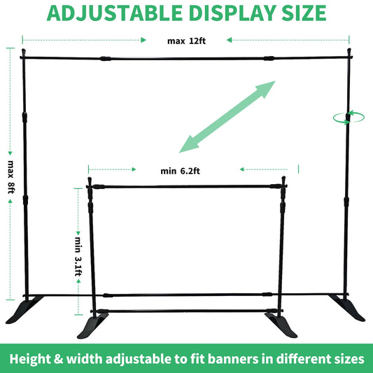 Adjustable Telescopic Backdrop Photography Background Stand Parties and Sessions Heavy Duty Stand Photoshoot Backdrop with Bag