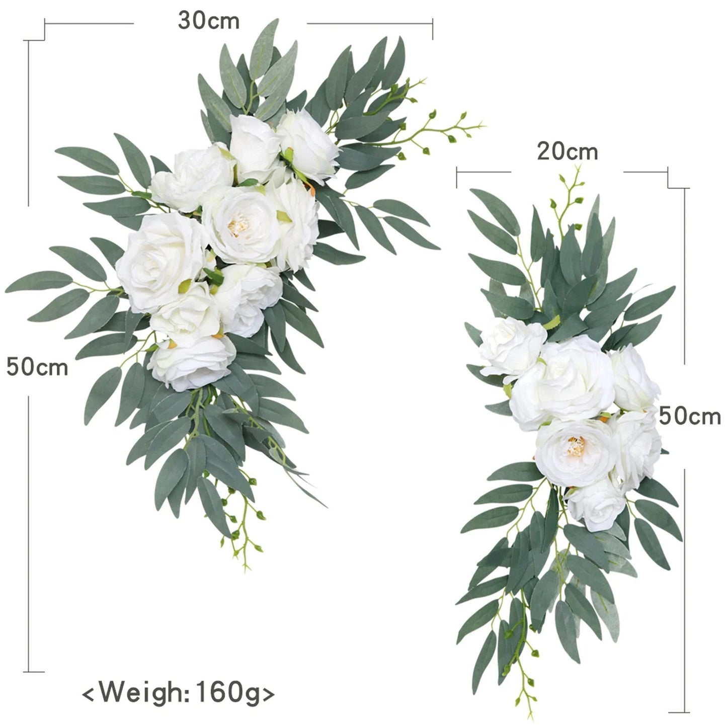 Large 2Pcs Artificial Flower Swag Floral Swag Garland Wedding Arch Flowers Kit for Sign Rustic Artificial Floral Swag Arch Decor Good Vibrations