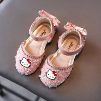 Sanrio hello kitty girls sandals summer new girls baby princess shoes children Baotou soft-soled crystal performance shoes girls Good Vibrations