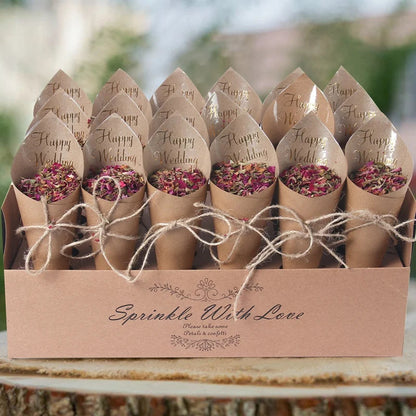 Kraft Paper Wedding Tray Confetti Cone Stand Box Tray Rustic Wedding Decoration Wedding Confetti Cones Wedding Cones  Set supply Good Vibrations