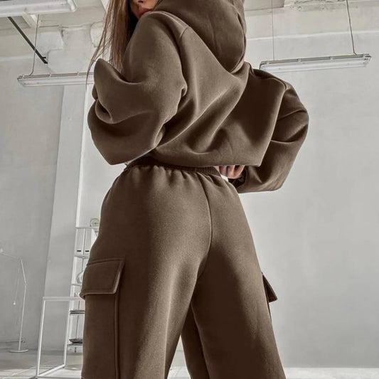 Sweatsuit Spring Outfits Women Sport Suit Zip Up Hoodie Jacket Sweater+Pant Running Jogging Workout Casual Set Tracksuit Good Vibrations