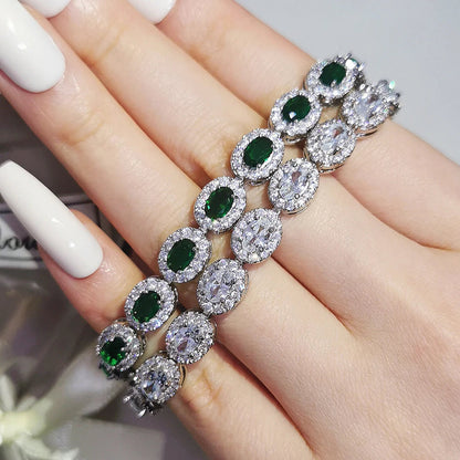 2024 New Luxury Blue Red Green Black Color Bracelet Bangle for Women Anniversary Gift Jewelry Wholesale S6923 Good Vibrations