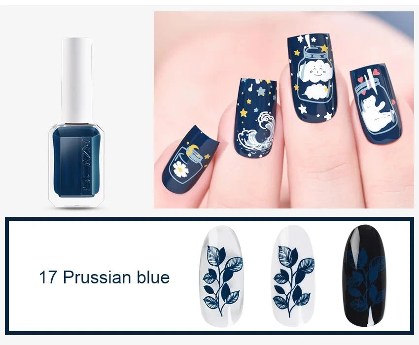 KADS Professional 11ml 24 Colors Nail Stamping Polish Gold Silver Nails Art Varnish for Stamping Plate DIY Nail Printing Polish Good Vibrations