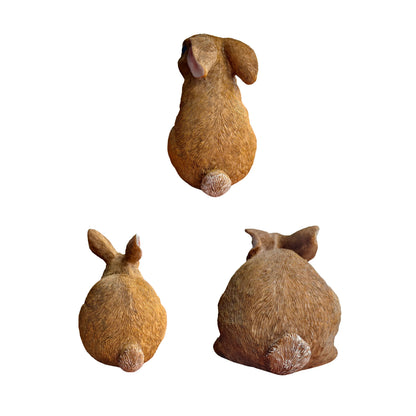 Bunny Decor Yard Decorations Outdoor Set of 3, Bunny Decorations for Home Garden Outdoor Statues, Easter Bunny Table Funny Garde Good Vibrations