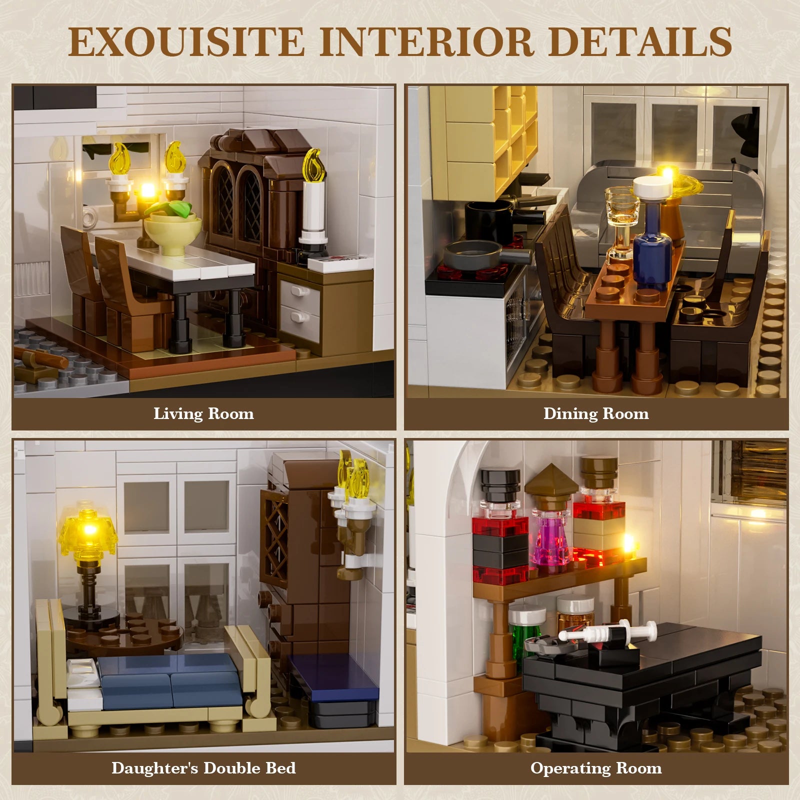 1877 Pcs Magic House Blocks Set Owens House Building Set Creator Architecture Model Home Office Decor Gift for Adults Good Vibrations