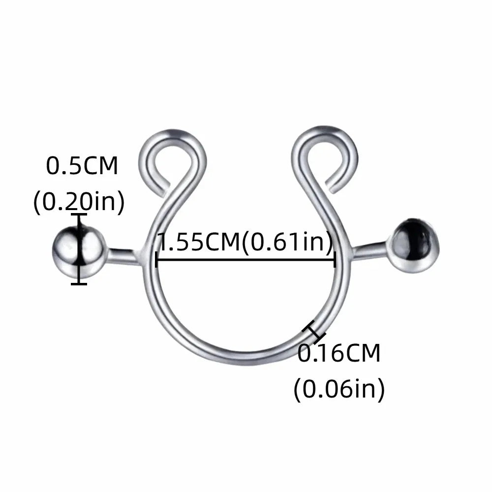 2pcs/set Steel Nipple Clip Rings Round Screw Faux Nipple Faux Nipple Shield Fashion Accessory Clip Design Good Vibrations