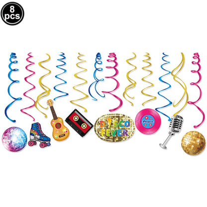 80s 90s Party Decorations Retro 1980s 1990s Hip Hop Party Hanging Swirls Ceiling Decor for Adults Back to The 80s 90sParty Good Vibrations