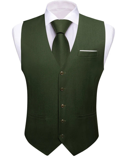 Men's Classic Solid Color Suit Vest and Necktie Matching Set | Wedding Groom & Groomsmen Attire Good Vibrations