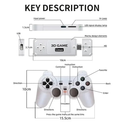Y6 Game Stick Retro Video Game Console 2.4G Wireless Controller 4K HD TV Video Portable Handheld Game Console Family Multiplayer Good Vibrations