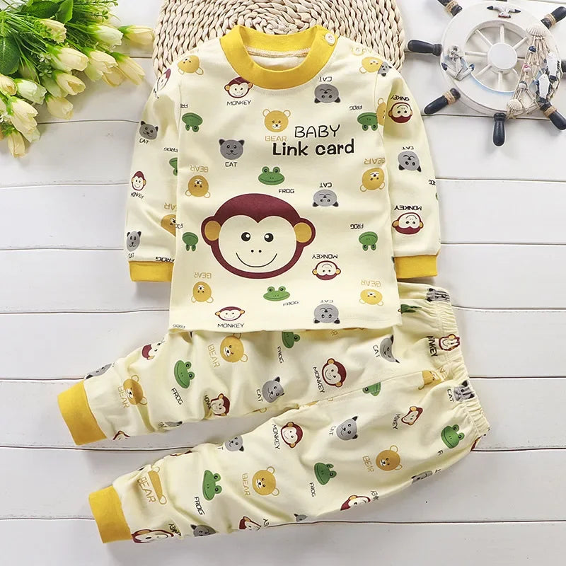 Kids Clothes Children Sets Children's Clothing Boys Girls CottonAutumn winter Clothing Pants Sleepwear Underwear Christmas Gift Good Vibrations