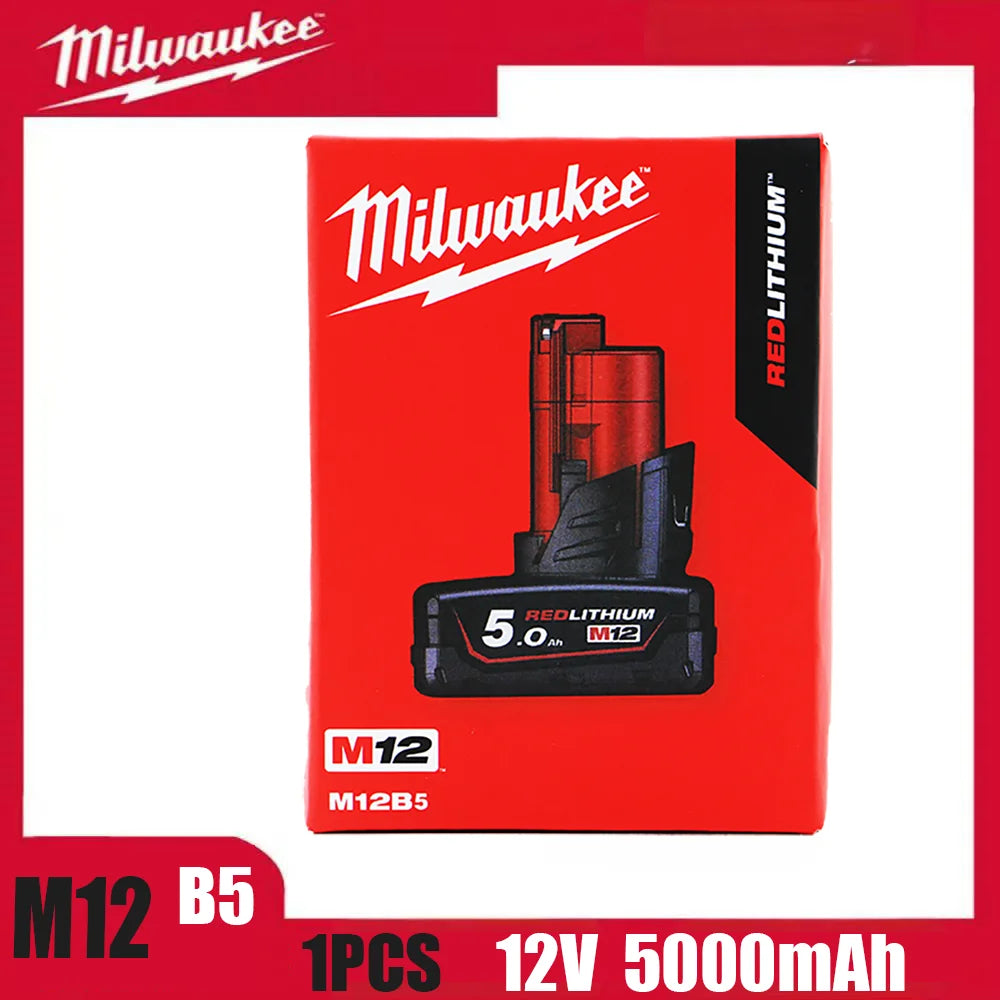 Milwaukee 12V Battery, Comes with Packaging Color Box  12V Battery M12B6 6000mAh  Rechargeable tool battery M12 Hot Promotion Good Vibrations