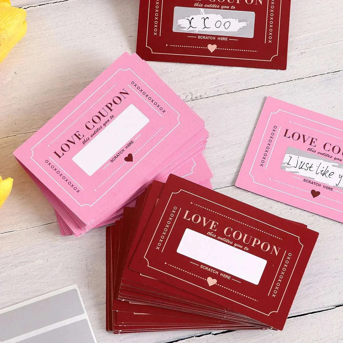 Scratch-Off Love Coupons, 10 Pieces, DIY Valentine