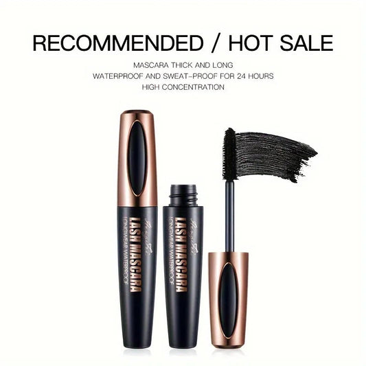4D Lash Mascara Black Eye Lashes Waterproof & Smudge-Proof Long-Lasting No Flaking Natural No Clumping, All Day Exquisitely Full Good Vibrations