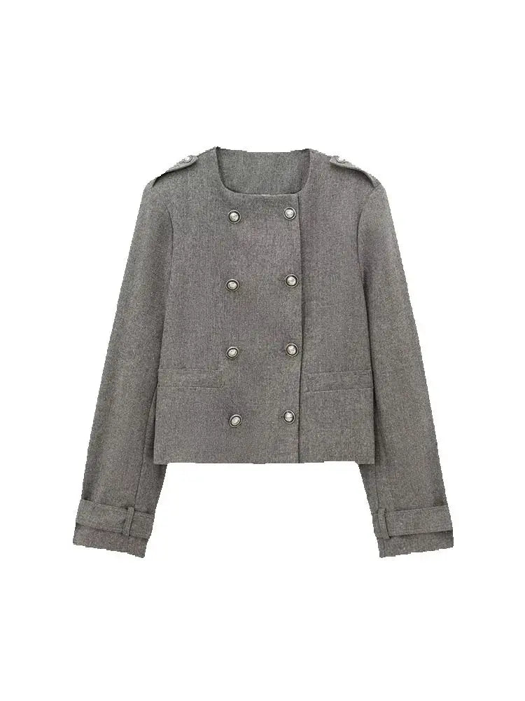 Women Wide Pleated Mini Skirt Sets For Women 2 Pieces Fashion Double Breasted Short Jacket Women 2 Pieces Women Outfit Good Vibrations