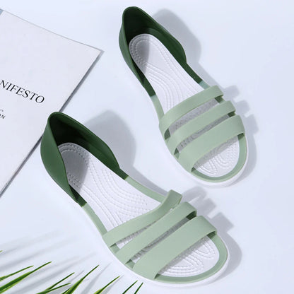 Sandals Women Summer Shoes Flat Slides Women High Quality Sandals Ladies Designers Trend Versatile Outdoor Flat Beach Sandals Good Vibrations