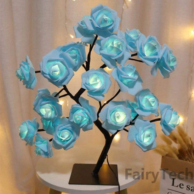 LED Rose Flower Table Lamp USB Christmas Tree Fairy Lights Night Lights Home Party Wedding Bedroom Decoration Mother's Day Gift Good Vibrations