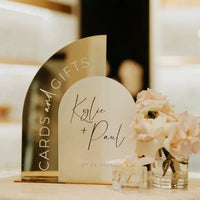 Cards And Gifts Sign,Wedding Signage,Cards and Gifts Wedding Sign,Custom Names Wedding Reception Decor,Gold Mirror Wedding Signs Good Vibrations