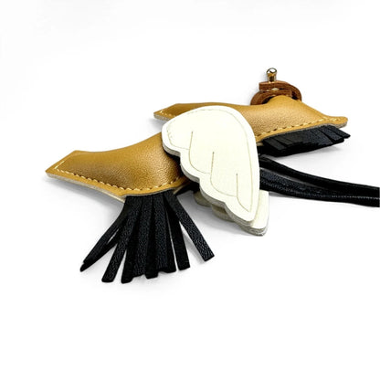 Elegant Winged Pony Keychain with Detachable Mouth Strap | Hand-Stitched Premium PU Leather Bag Charm with Plush Filling, Gift Good Vibrations