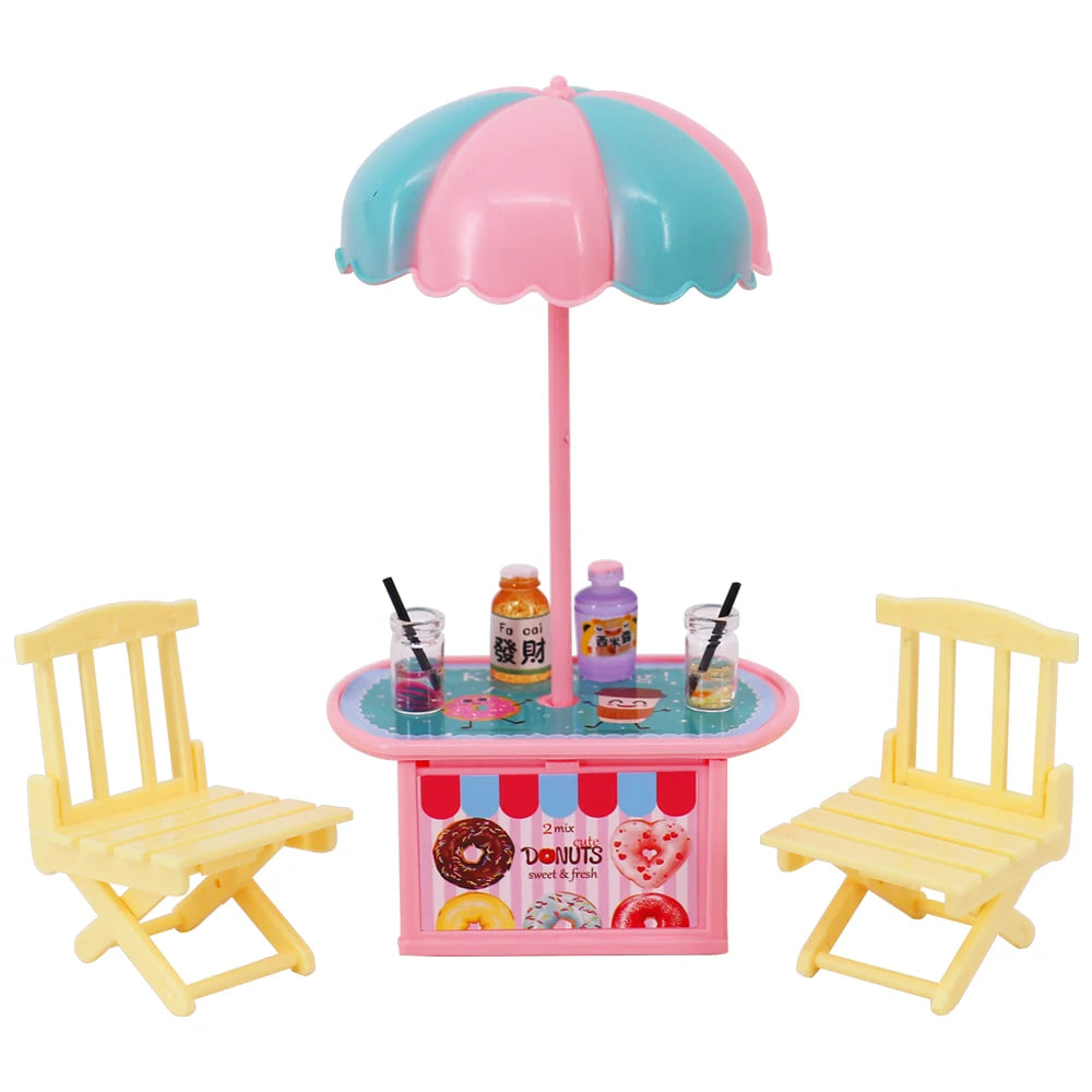 Doll House Furniture Bed Table Chair For 11.8inch 30cm Doll Plastics Cleaning Tools Accessories Mini Furniture Model Gifts Toys Good Vibrations