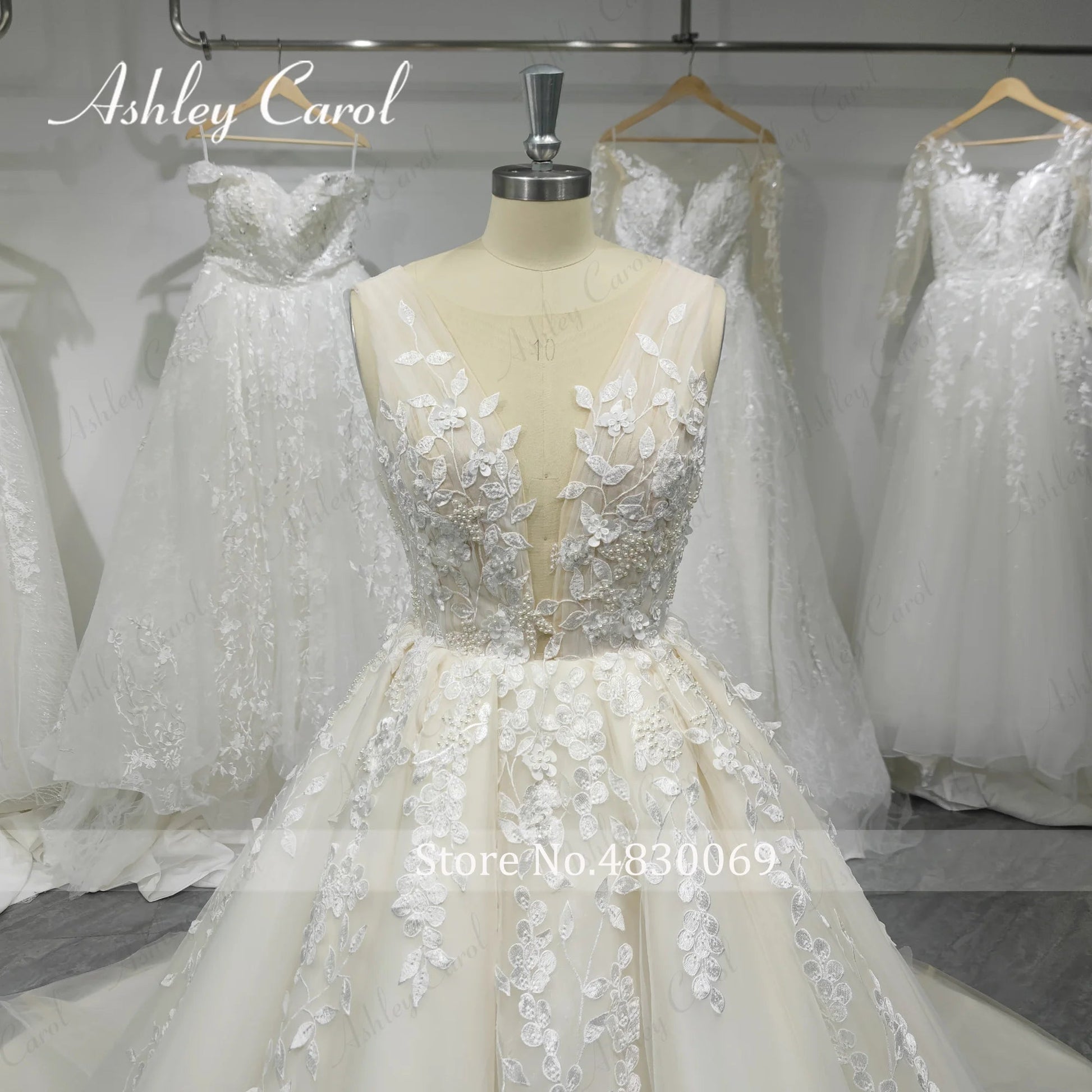 LOUIS NOVIAS  Wedding Dress For Women Elegant Backless Beaded Flowers Embroidery Sleeveless Wedding Gown Vestidos De Novia Good Vibrations