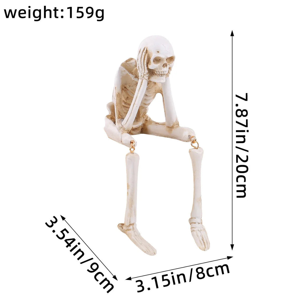 Halloween Human-shaped Skeleton Resin Skeleton Skeleton Haunted House Horror Props Family Halloween Atmosphere Decoration Good Vibrations