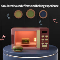 Toy Microwave Oven Playset with Light and Sound, Toy kitchen Appliances for Kids, Play kitchen accessories and Toy Food for Kids Good Vibrations