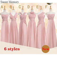 Customized Chiffon Dusty Pink Bridesmaid Dress Wedding Party Gowns Sweet Memory Bride Robes Formal Gowns For Long Prom Dresses Good Vibrations