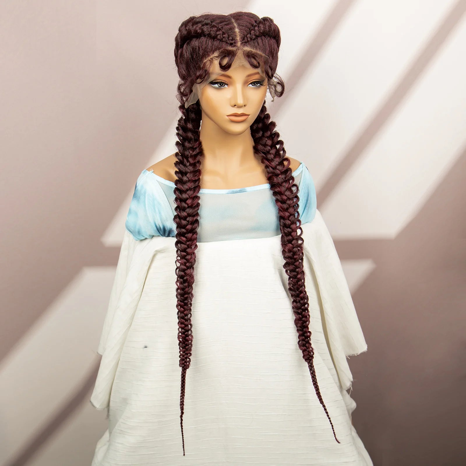 Synthetic Goddess Braided Wigs Cornrow Braided Wigs with Baby Hair Braids Wigs for Women Daily Use Knotless Wigs Good Vibrations