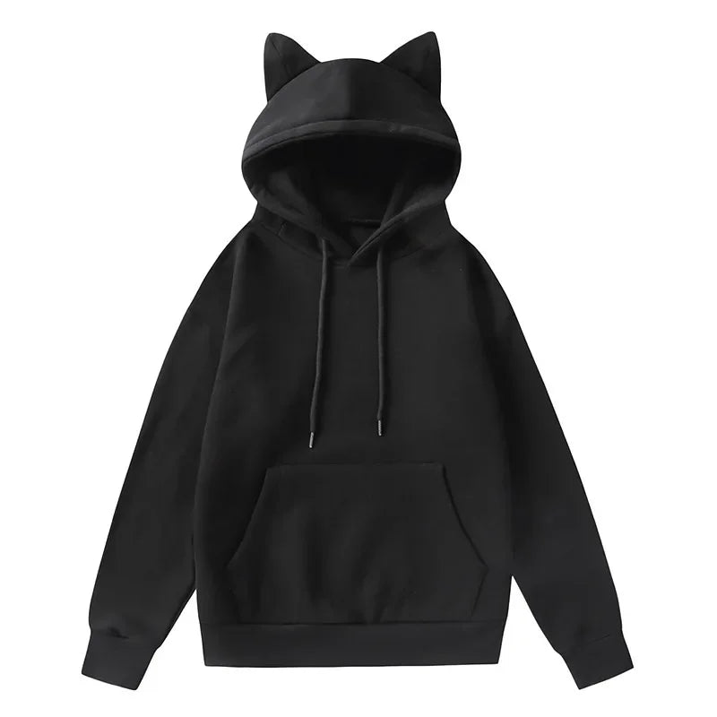 NONSAR Pullover Loose Cat Ears Hoodies Women Autumn Winter Long Sleeve Sweatshirt INS HOT Good Vibrations