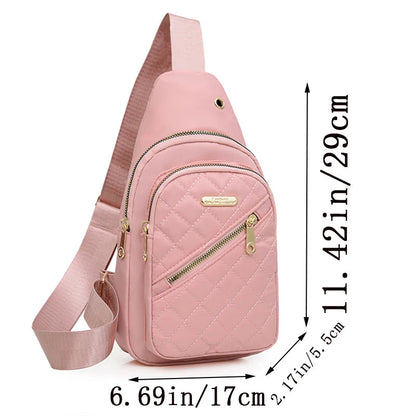 Neutral style backpack for men and women, with multiple color slanted fabric and nylon material. Suitable for travel. Good Vibrations
