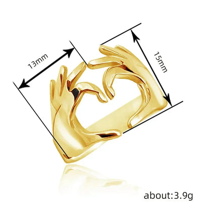 2026 New European and American Adjustable Heart Ring Couple Gift Boys  Popular Simple Finger  Accessories Wholesale Good Vibrations
