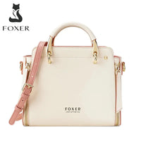 FOXER Women Split Leather Shoulder Bag Elegant Handbag Smal Tote Female Large Capacity Lady Crossbody Bag Stylish Messenger Bags Good Vibrations