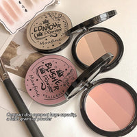 Three-color Blush Palette Delicate Long-lasting Waterproof Non-fading Eyeshadow Blush Integration Tray Good Vibrations