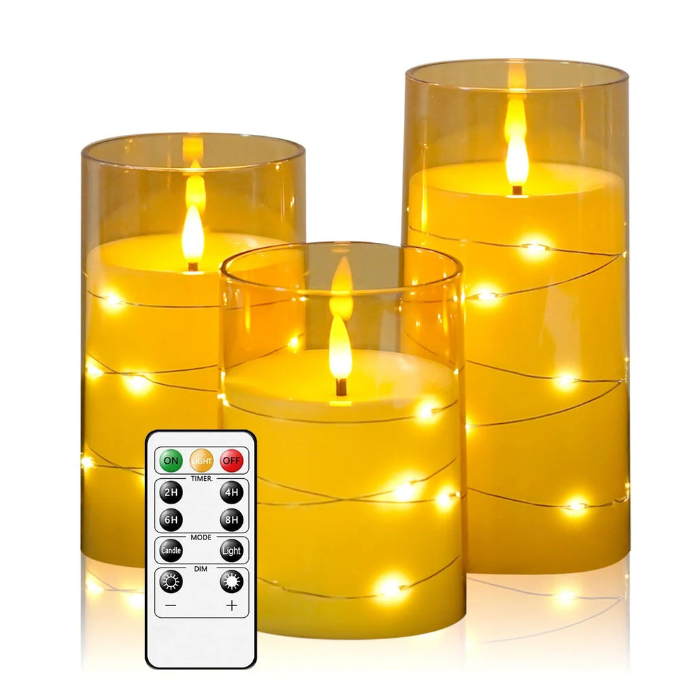 Electronic candles LED candles for home decoration LED light strips with remote control LED glass candles Christmas wedding part Good Vibrations