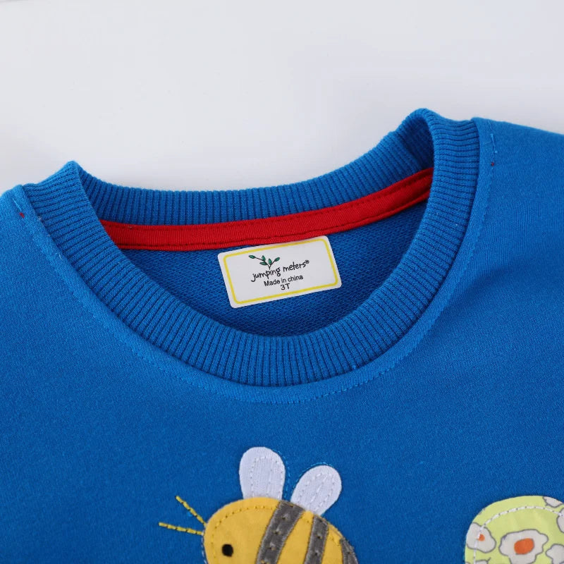 Jumping Meters 2-7T Girls Sweatshirts Autumn Spring Cotton Long Sleeve Animals Children's Clothing Toddler Shirts Good Vibrations