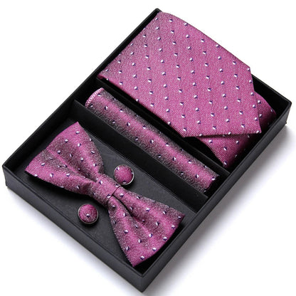 Tie For Men Formal Dress Tuxedo NeckTie Handkerchief Bow Tie Set PlaisyParty Groom Wedding Butterfly Bowtie In Box Good Vibrations