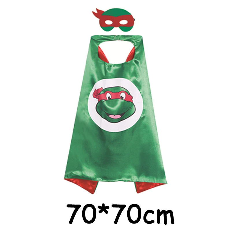 Cartoon Ninja Turtle Cloak Toy Set Halloween Character Party Cosplay Costume Mask Cloak Kid’s Toys Ninja Mask Set Good Vibrations