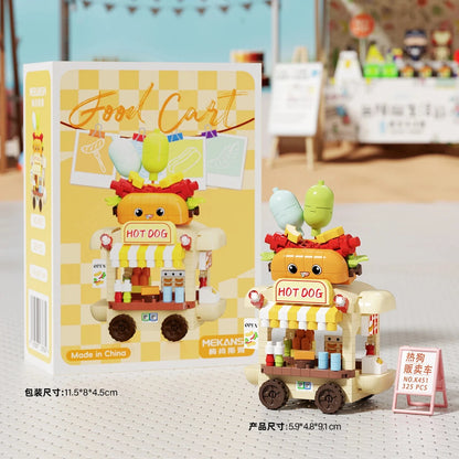 Mini Food Cart Street View Building Blocks Micro Particle DIY Handmade Toys For Kids Creative Gifts Sets Good Vibrations