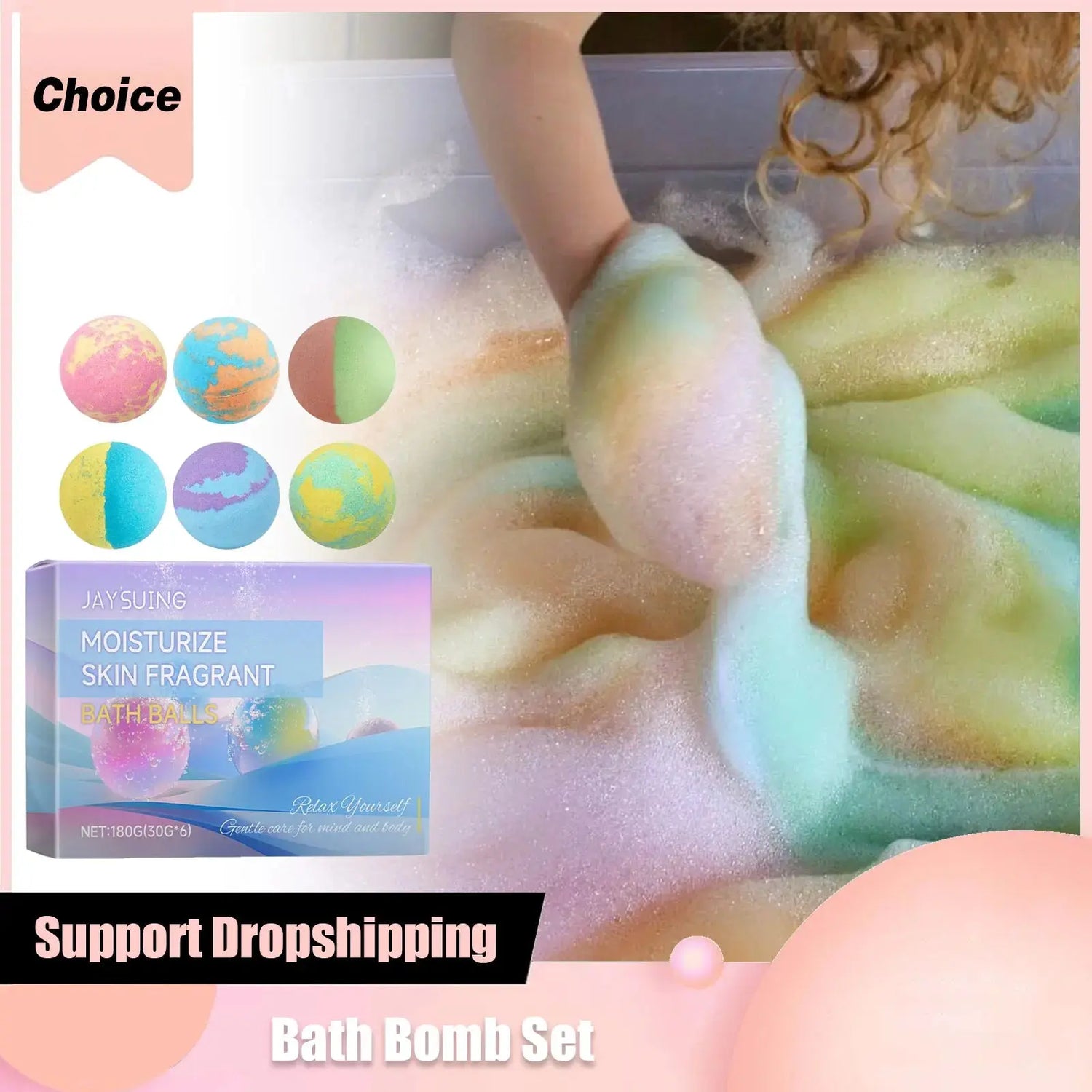 Bath Bomb Lasting Fragrance Aromatherapy Floral Scent Exfoliating Moisture Body Wash Cleansing Spa Salt Ball Bubble Bombs Shower Good Vibrations