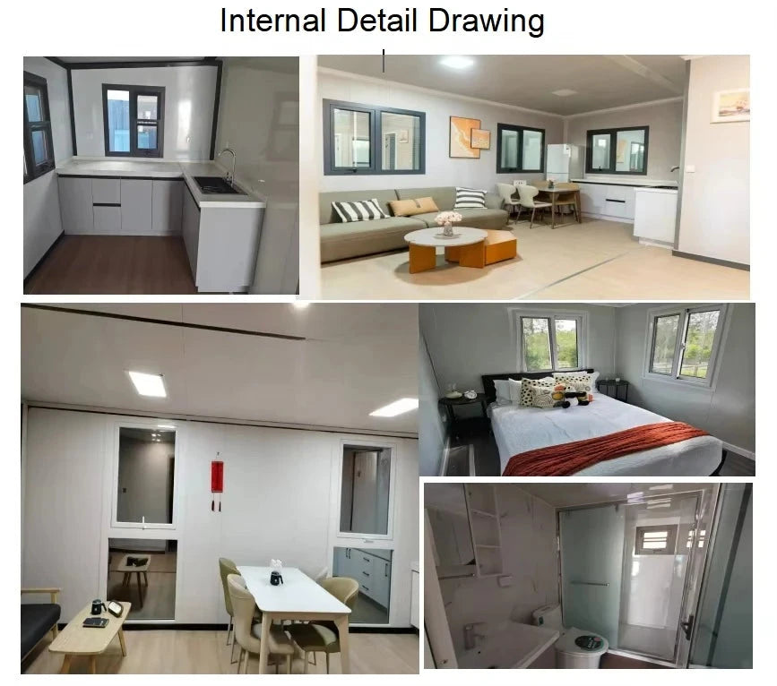 Double Storey Container House Modular House Design 20ft 40ft Custom 2/3/4 Bedrooms for Work Office Warehouse Portable House Good Vibrations